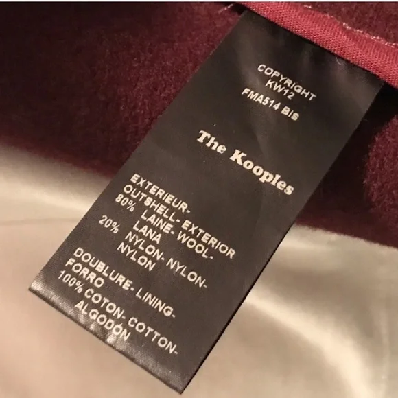 The Kooples Burgundy Moto Cape Coat Jacket - Picture 8 of 16